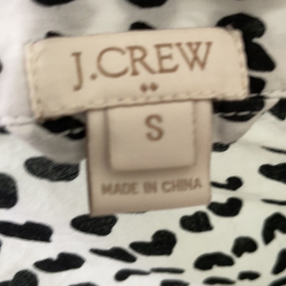 J. Crew White & Black Heart Print Pajama Shirt Small - Picture 4 of 6